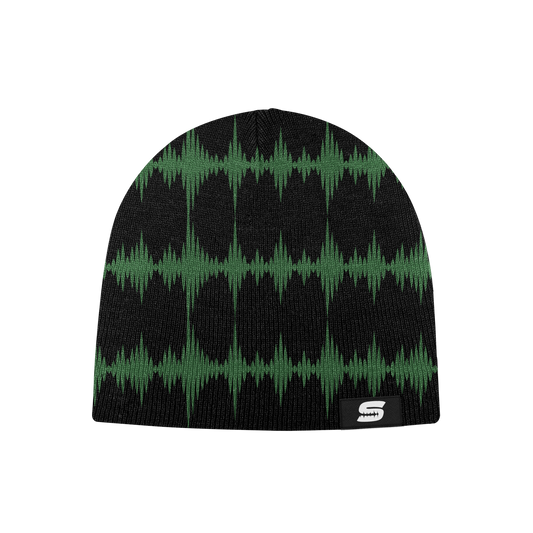 SOUNDWAVE BEANIE ( BLACK/GREEN )